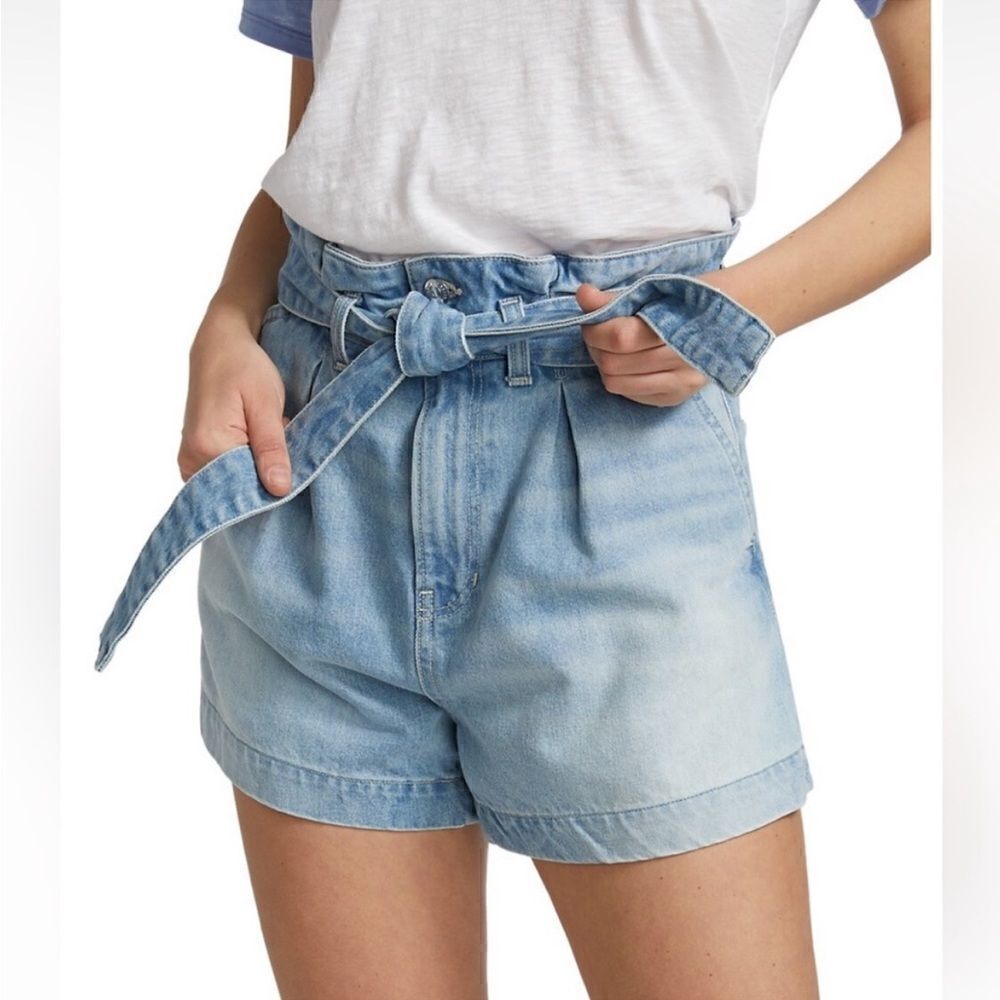 Veronica Beard shorts Nori paperbag waist denim blue size 27